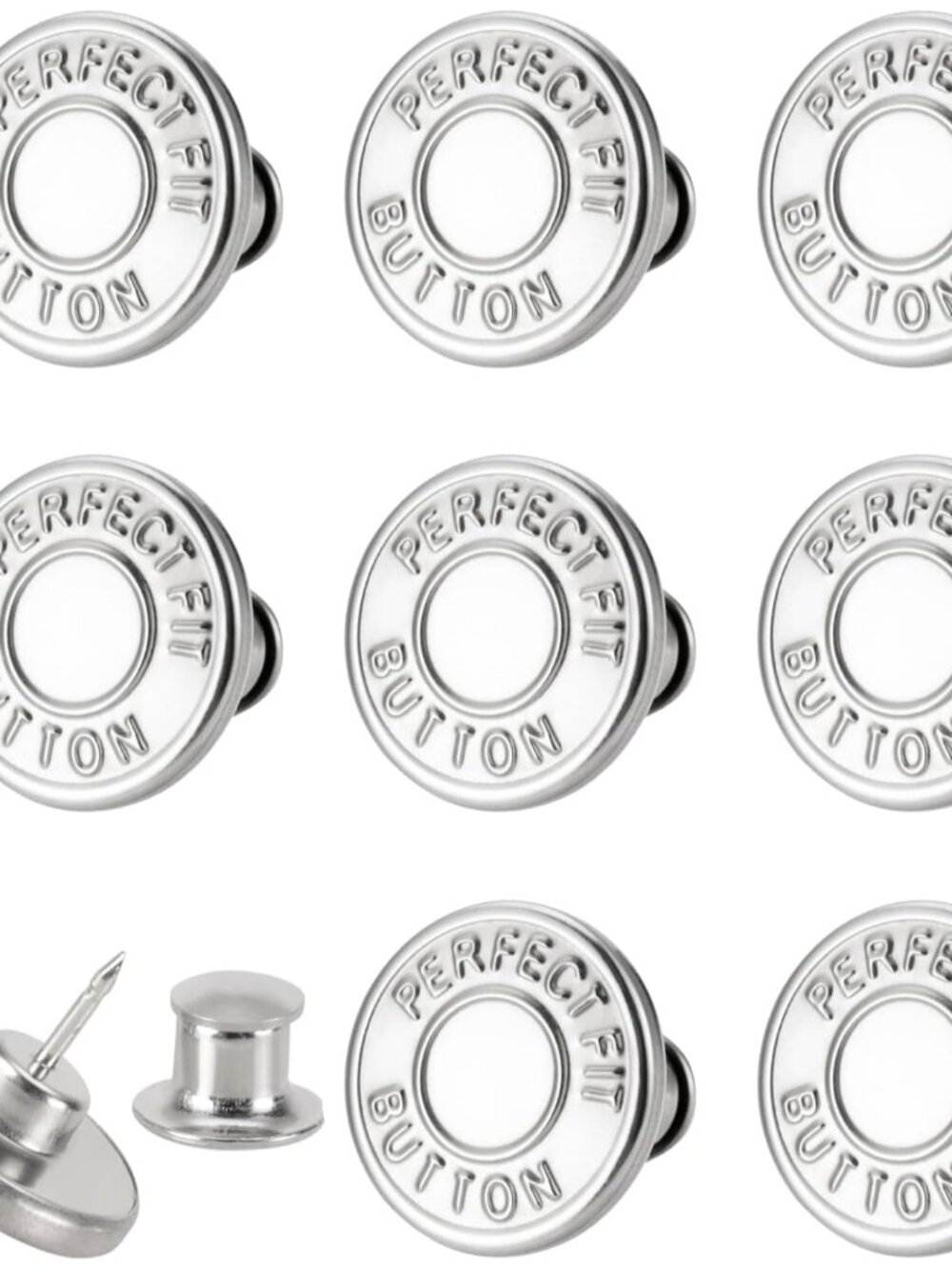 8 Sets of 17 mm Pants Button, Jean Buttons Pins for Loose Jeans, Adjustable Butt